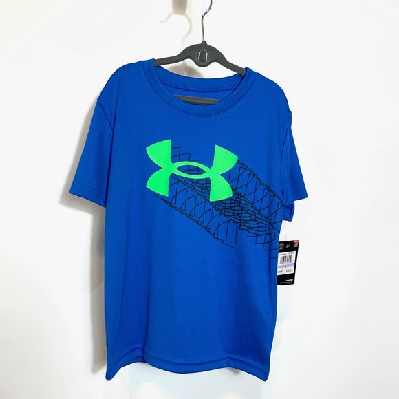 Under Armour NWT Boys Blue Heat Gear Short Sleeve Shirt Size 6 - Picture 2 of 6